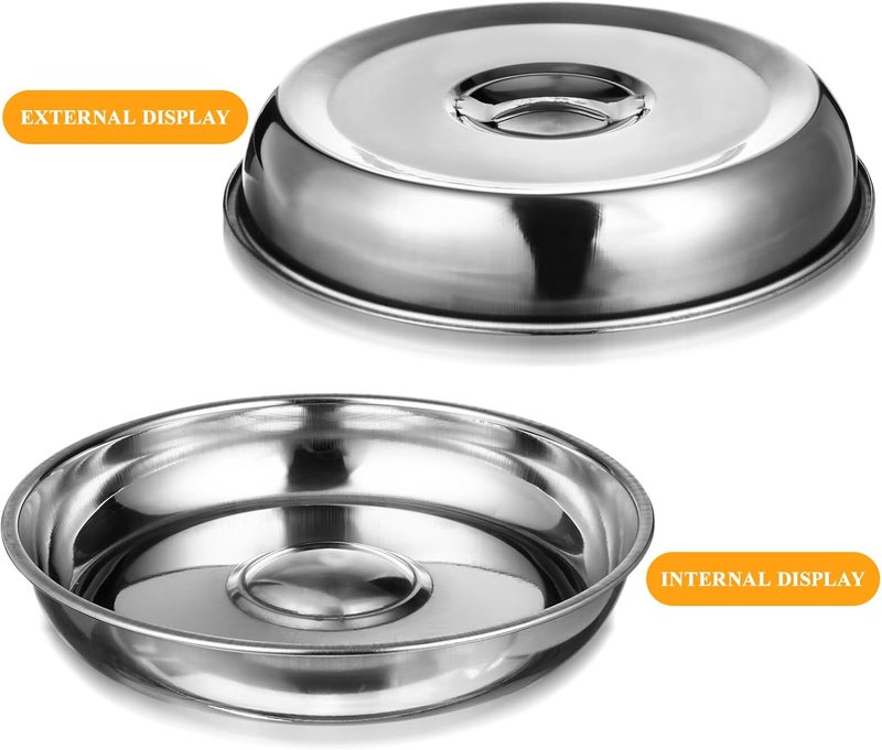 YARNOW 2pcs Stainless Steel Food Cover Basting Cover Melting Dome Griddle Dome Cover Universal Lid for Pots Pans ï¼ˆ 22CM ï¼‰ - Image 3