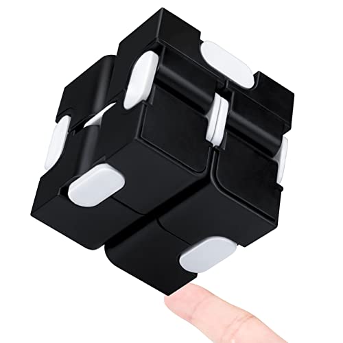WUQID Infinitycube Fidget Toy Stress Relieving Fidgeting Game for Kids and AdultsCute PocketSized Unique Gadget for Anxiety Relief and Kill Time BlackWhite - Image 1