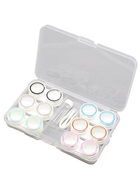 6 Pack Contact Lens Case, Container Holder Storage Box Contact Lens Travel Kits