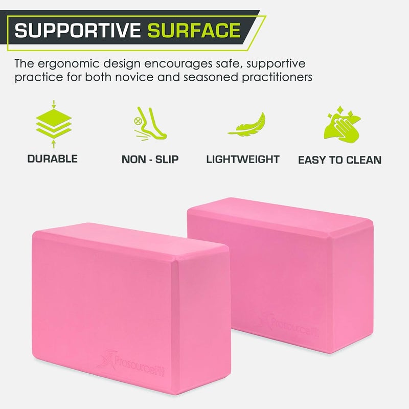 ProsourceFit Foam Yoga Blocks, High Density EVA Yoga Bricks 4”x 6” x 9” (Set of 2) - Image 3