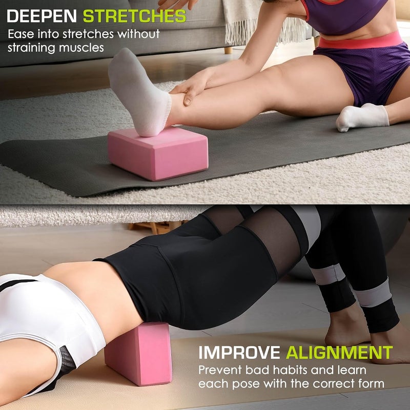 ProsourceFit Foam Yoga Blocks, High Density EVA Yoga Bricks 4”x 6” x 9” (Set of 2) - Image 4