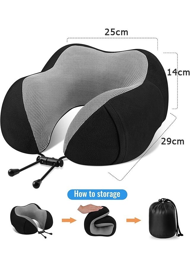 Generic - Travel Pillow U-Shape Pillow Memory Foam Travel Pillow Pure Memory Foam Neck Pillow Napping Cervical Pillow Sleeping Head Neck Support Travel Neck Pillow With Comfort Breathable Cover For Sleeping Planes Cars Office - Image 1