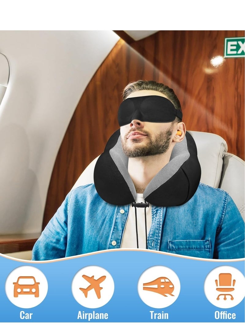Generic - Travel Pillow U-Shape Pillow Memory Foam Travel Pillow Pure Memory Foam Neck Pillow Napping Cervical Pillow Sleeping Head Neck Support Travel Neck Pillow With Comfort Breathable Cover For Sleeping Planes Cars Office - Image 1