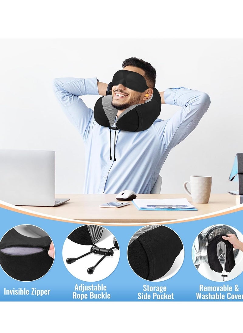Generic - Travel Pillow U-Shape Pillow Memory Foam Travel Pillow Pure Memory Foam Neck Pillow Napping Cervical Pillow Sleeping Head Neck Support Travel Neck Pillow With Comfort Breathable Cover For Sleeping Planes Cars Office - Image 1