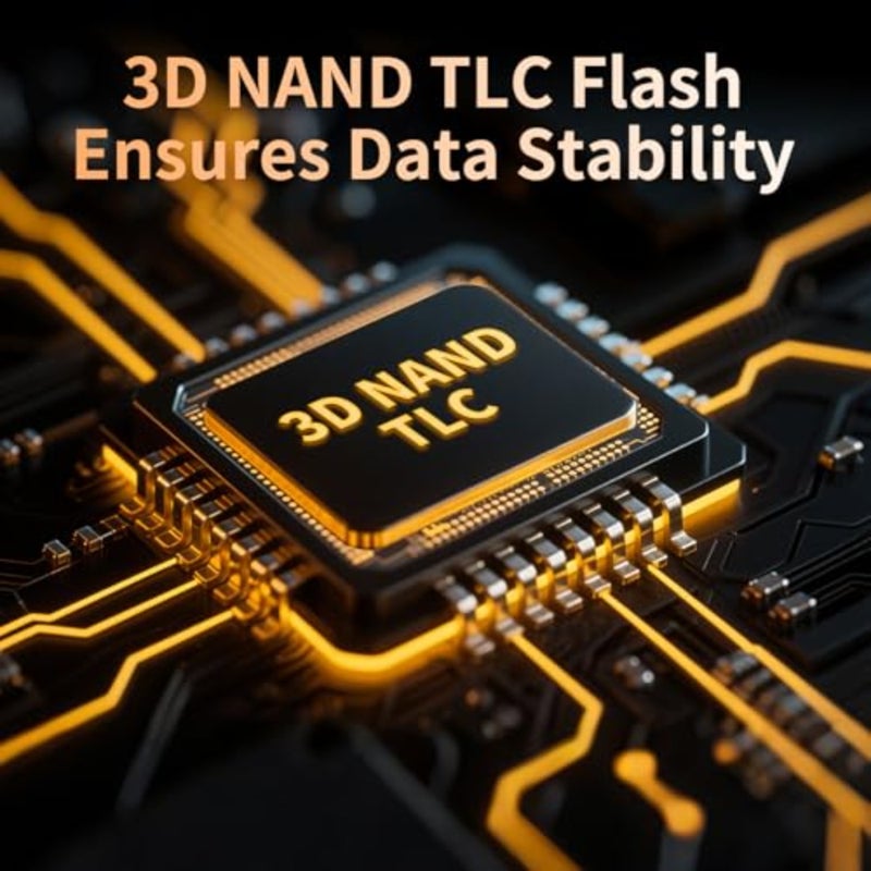 محرك الأقراص الصلبة الداخلي ES106 SSD SATA III مقاس 2.5 بوصة ثلاثي الأبعاد TLC NAND Flash، سرعة قراءة تصل إلى 500 ميجابايت/ثانية، ترقية ذاكرة الكمبيوتر أو الكمبيوتر المحمول والتخزين باللون الأسود - Image 4