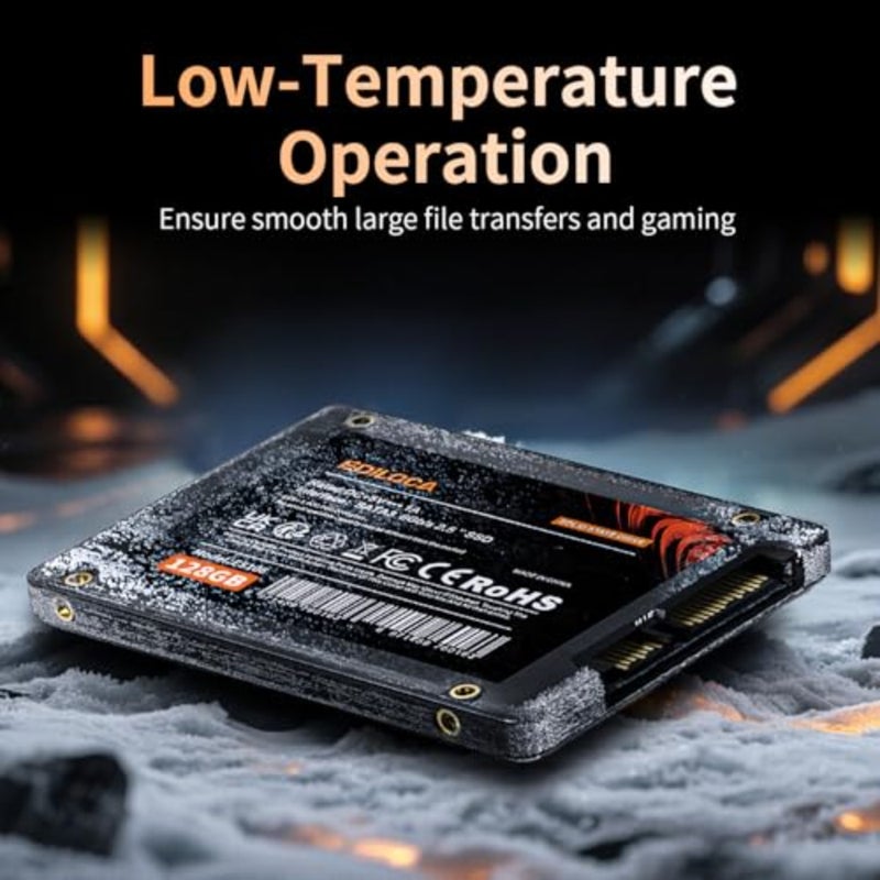 محرك الأقراص الصلبة الداخلي ES106 SSD SATA III مقاس 2.5 بوصة ثلاثي الأبعاد TLC NAND Flash، سرعة قراءة تصل إلى 500 ميجابايت/ثانية، ترقية ذاكرة الكمبيوتر أو الكمبيوتر المحمول والتخزين باللون الأسود - Image 5