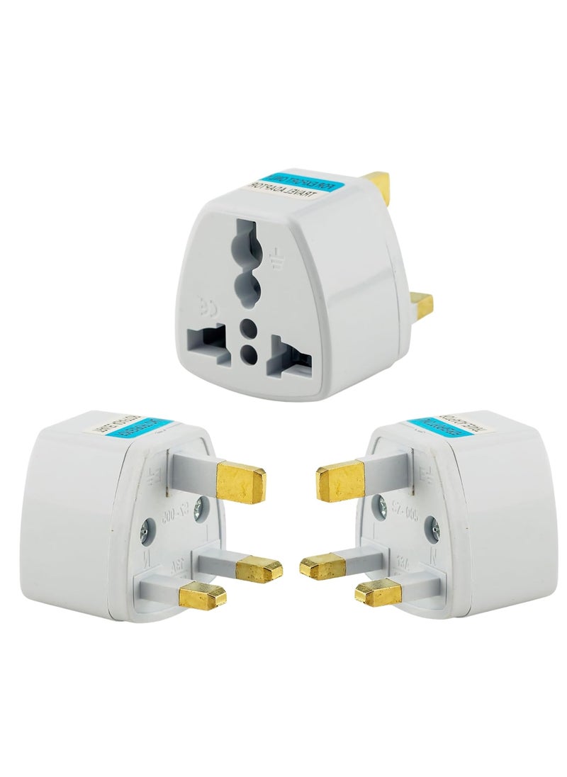 HI PLASST PINS N PLUGS HiPLASST India to UK Converter Plug Pack of 3 London Travel Adapter TypeG Plug Socket UK Adapter for Indian Pins Perfect for UAE Singapore Hongkong Ireland Wales 13A230V  - Image 1