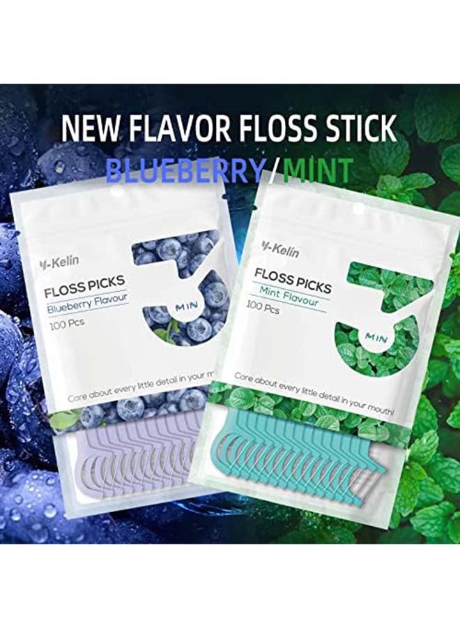 واي- كيلن Pack of 2 - Dental Floss Dental Floss Toothpick, Teeth Stick, Tooth Picks, Floss Picks, Teeth Cleaning (Mint Flavor) - Image 3