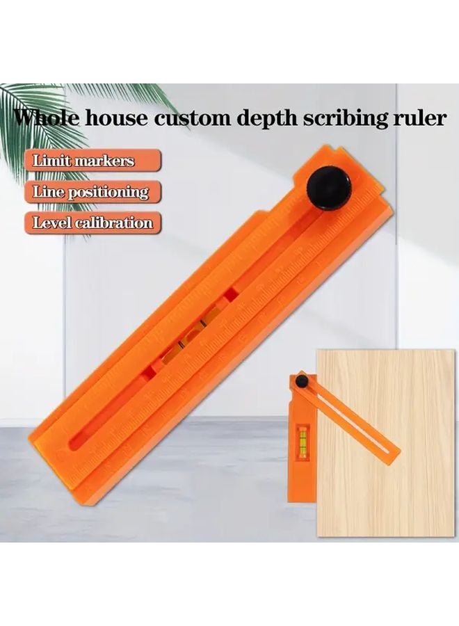 Multi Angle Leveling Ruler With Rotating Dial And Level Bubble Dual Calibration Orange - Image 2