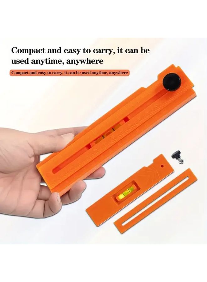 Multi Angle Leveling Ruler With Rotating Dial And Level Bubble Dual Calibration Orange - Image 3