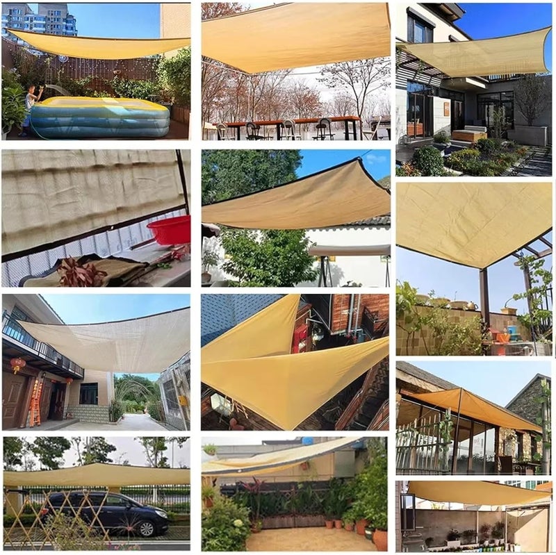 Shade Cloth Outdoor Garden Camping Hiking car Tent Awning Sunshade net high Density polyethylene Gardening Shade Cloth Sunscreen net Beige for Patio, Outdoor(Coffee,2x3m) - Image 5