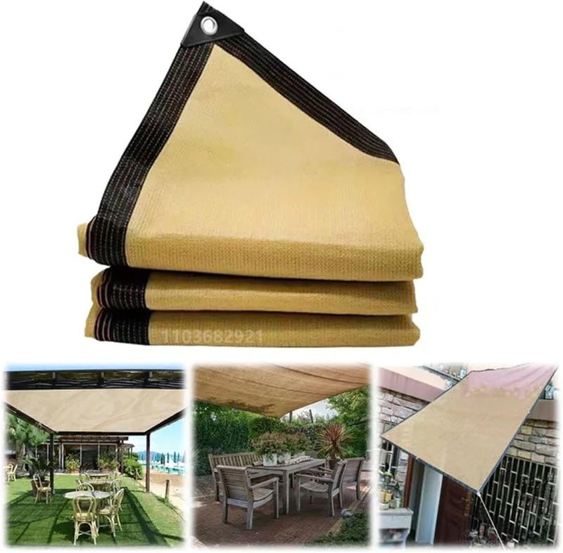Shade Cloth Outdoor Garden Camping Hiking car Tent Awning Sunshade net high Density polyethylene Gardening Shade Cloth Sunscreen net Beige for Patio, Outdoor(Coffee,2x3m) - Image 2
