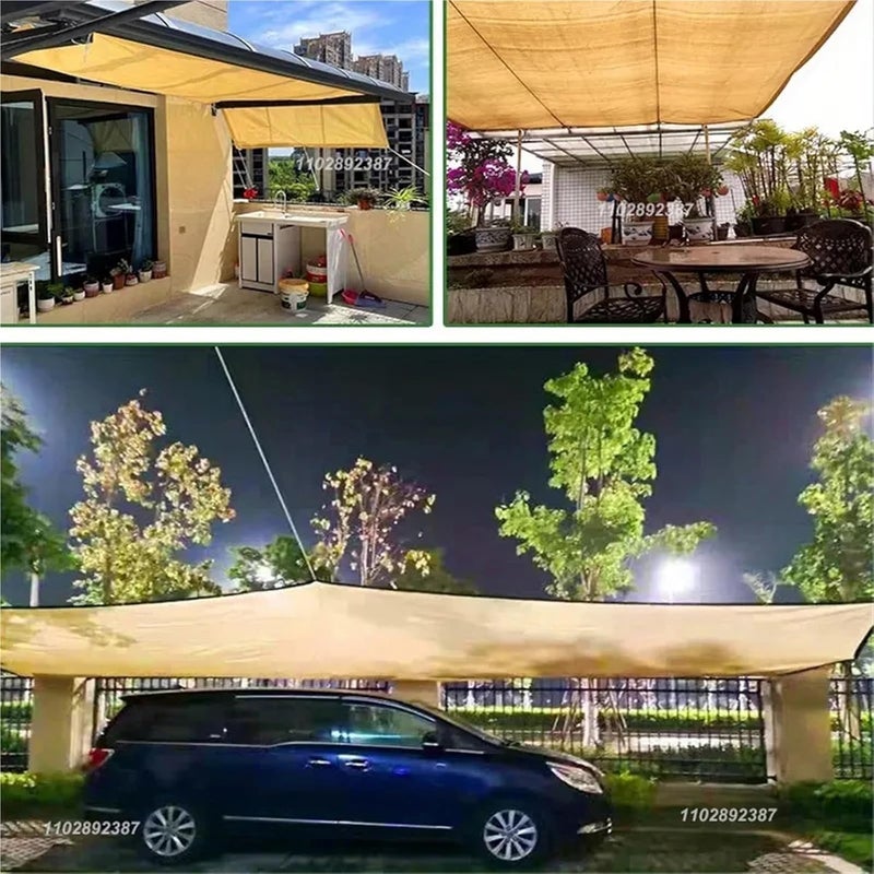 Shade Cloth Outdoor Garden Camping Hiking car Tent Awning Sunshade net high Density polyethylene Gardening Shade Cloth Sunscreen net Beige for Patio, Outdoor(Coffee,2x3m) - Image 4