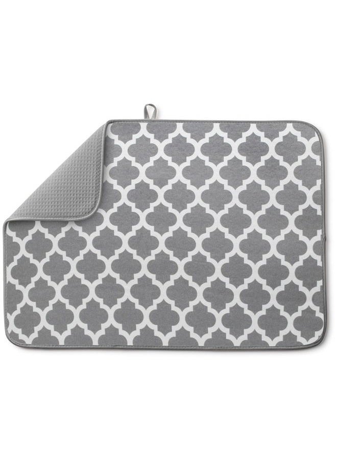 Bellemain XXL Dish Mat 24" x 17" ( LARGEST MAT ) Microfiber Dish Drying Mat , Super absorbent ( Trellis ) - Image 1