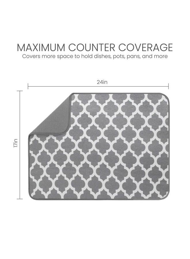 Bellemain XXL Dish Mat 24" x 17" ( LARGEST MAT ) Microfiber Dish Drying Mat , Super absorbent ( Trellis ) - Image 2