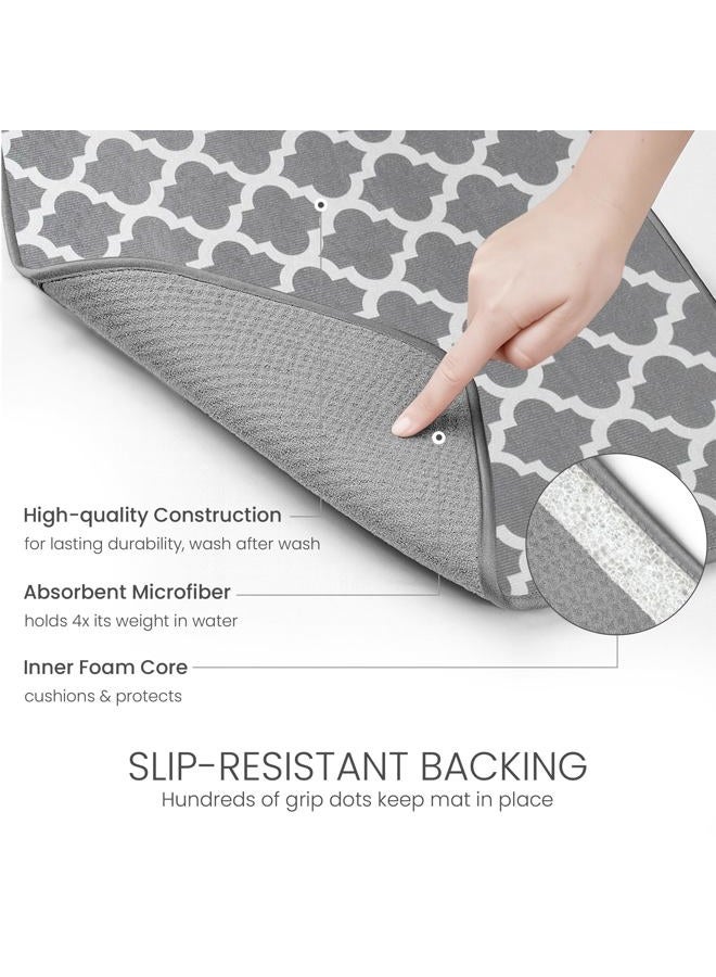 Bellemain XXL Dish Mat 24" x 17" ( LARGEST MAT ) Microfiber Dish Drying Mat , Super absorbent ( Trellis ) - Image 4