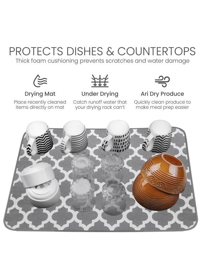 Bellemain XXL Dish Mat 24" x 17" ( LARGEST MAT ) Microfiber Dish Drying Mat , Super absorbent ( Trellis ) - Image 5