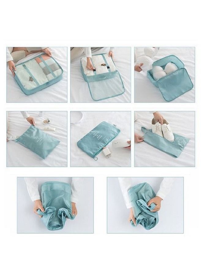 7Pcs SET Travel Luggage Organizer Packing Cubes Set Storage Bag with Shoe Bag Electronics Bag Underwear Bag for Travel Laundry Bag Traveling Accessories - Image 5