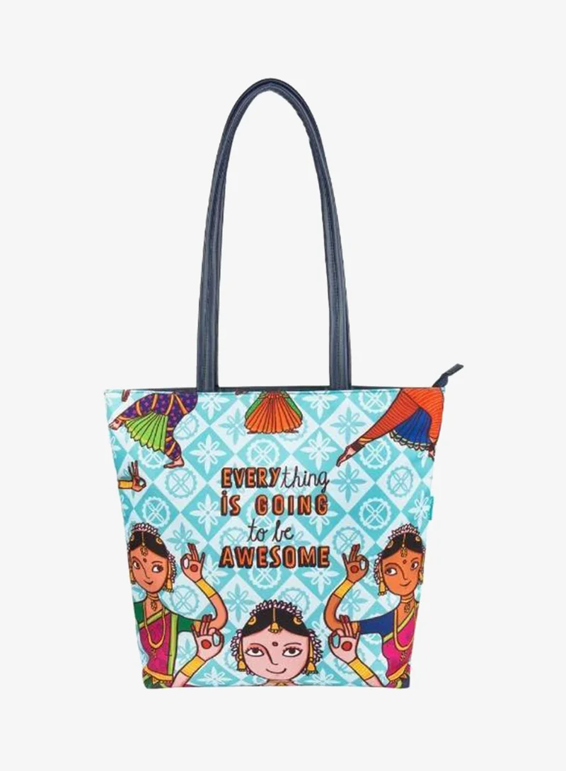 Chumbak Teal By Chumbak Dance Vibes Tote Bag - Teal