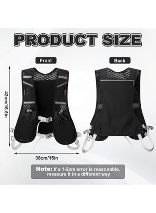 Running Vest Women & Men, Lightweight Running Hydration Vest, Running Vest Phone Holder, Quick Dry, Water-Resistant, Breathable, Adjustable Running Backpack for Hiking Cycling Trails Marathons - view 2