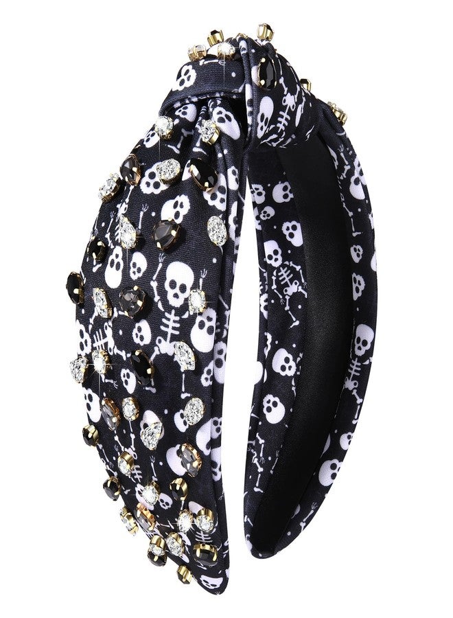 PHALIN Halloween Headband for Women Halloween Accessories Rhinestone Candy Corn Pumpkin Ghost Knotted Headband Costume Party Gifts (Ghost) - Image 1