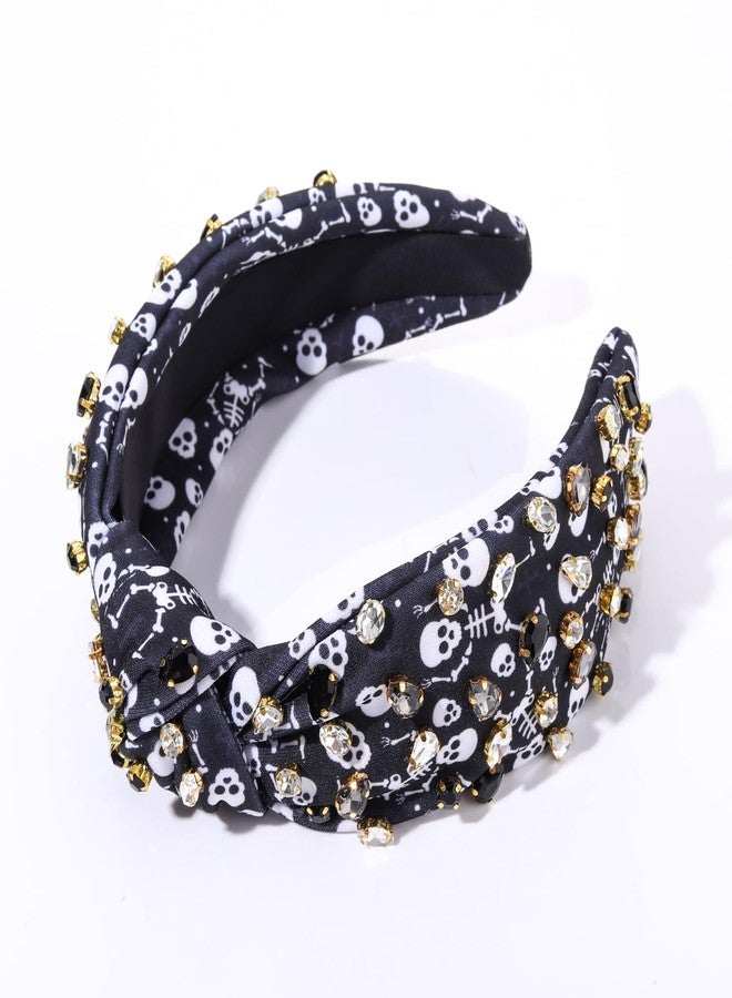 PHALIN Halloween Headband for Women Halloween Accessories Rhinestone Candy Corn Pumpkin Ghost Knotted Headband Costume Party Gifts (Ghost) - Image 5