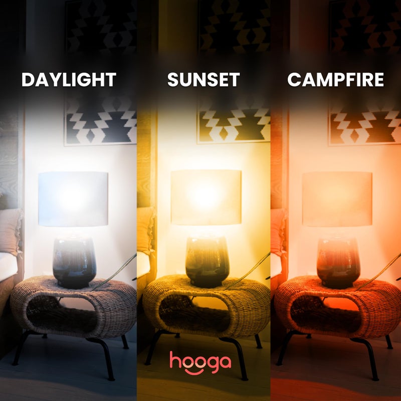 hooga Circadian Rhythm Full Spectrum LED Light Bulb - 2700K, 2100K, 1400K, Flicker-Free, Blue Light Free Night Mode, 7W Energy Efficient Warm White for Sleep, Relaxation & Focus - 2 Pack - Image 3