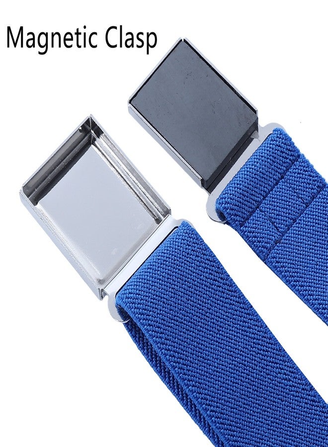 Kajeer 4PCS Kids Boys Adjustable Magnetic Belt - Elastic Belt with Easy Magnetic Buckle (Navy Blue Water Ripple/Black Water Ripple/Gray/Royal Blue) - Image 3