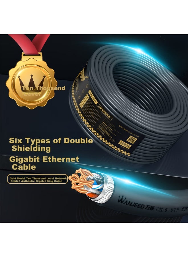 Cat6 Ethernet Cable 20m, Ofnp Ftth 6 Types Gigabitdouble Shielded Anti-interference For Engineering Home Network Monitoring Poe Box