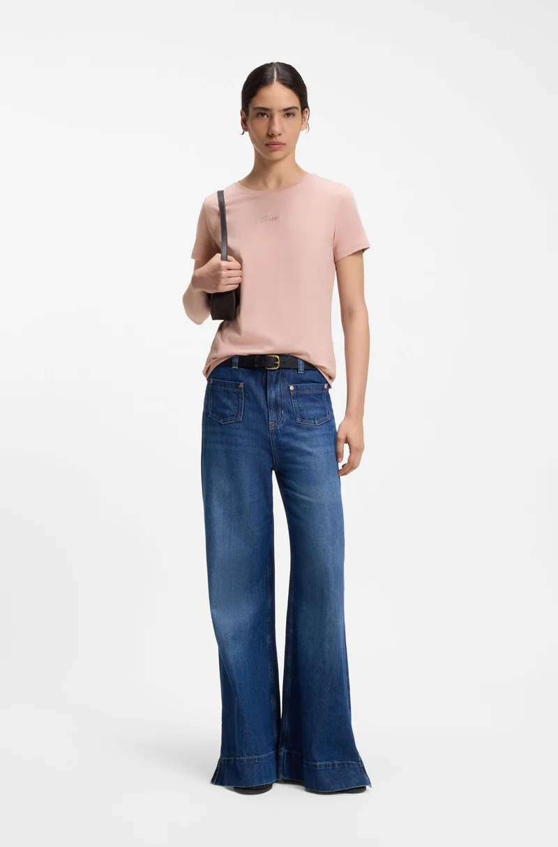 بوس Slim-fit T-shirt in cotton with embroidered logo
