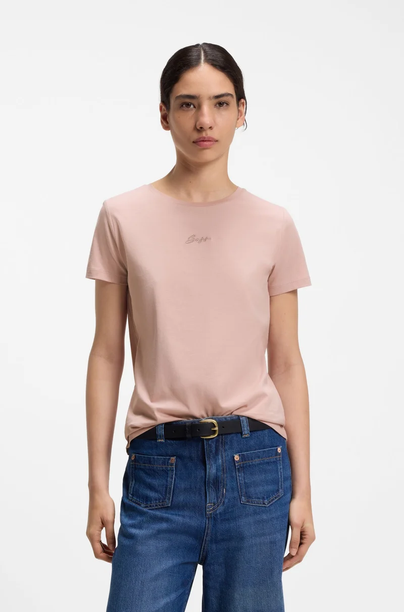 بوس Slim-fit T-shirt in cotton with embroidered logo