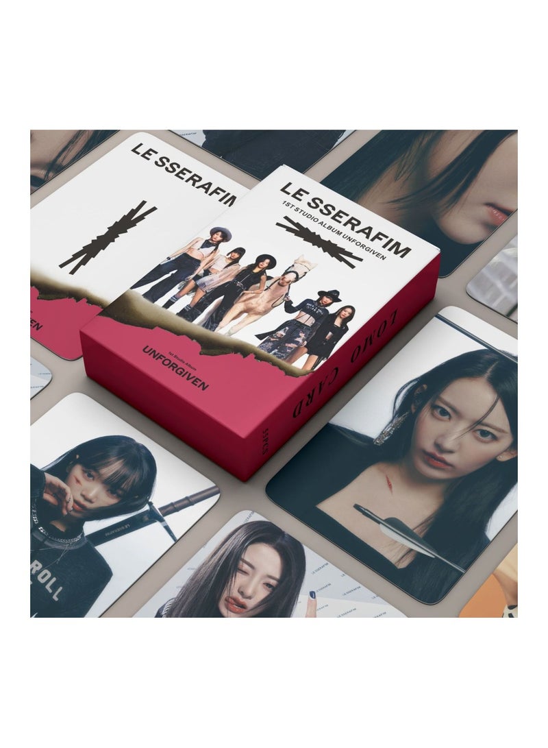 NIBEMINENT 55 Pcs Kpop LE SSERAFIM UNFORGIVEN Lomo Cards Card For Fans Collection Gifts - Image 1