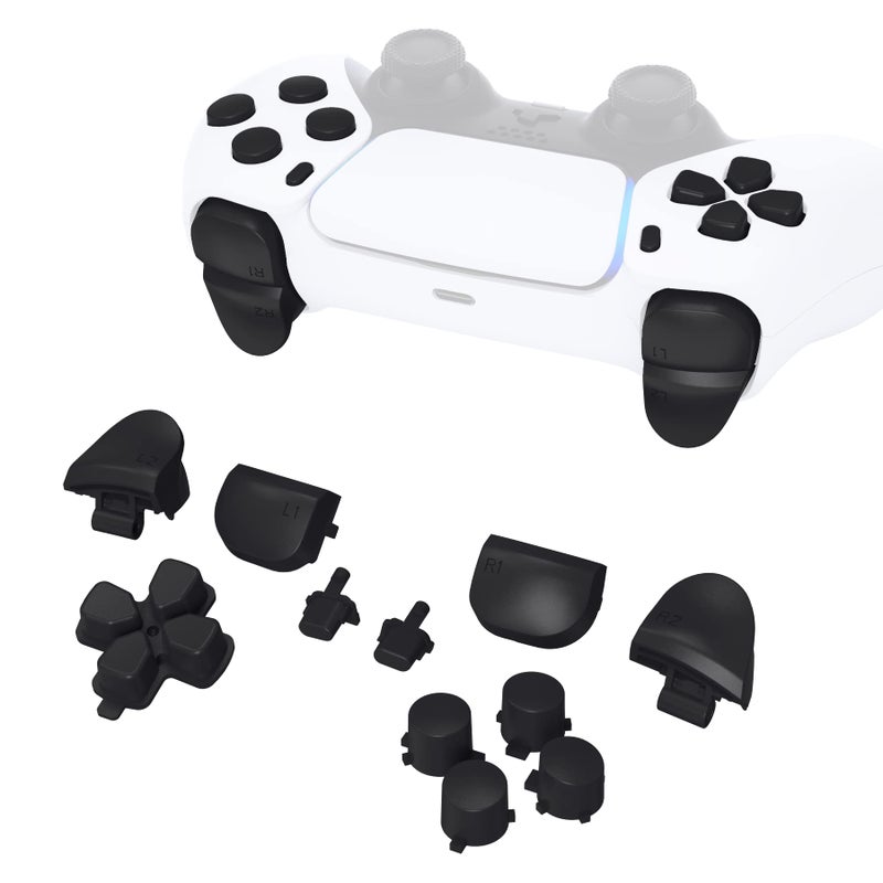 eXtremeRate Replacement Dpad R1 L1 R2 L2 Triggers Share Options Face Buttons Black Full Set Buttons Compatible with ps5 Controller BDM010 BDM020 - Image 2