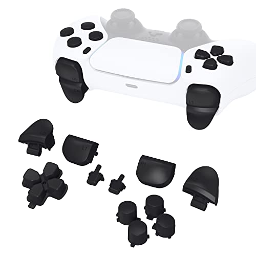 eXtremeRate Replacement Dpad R1 L1 R2 L2 Triggers Share Options Face Buttons Black Full Set Buttons Compatible with ps5 Controller BDM010 BDM020 - Image 1