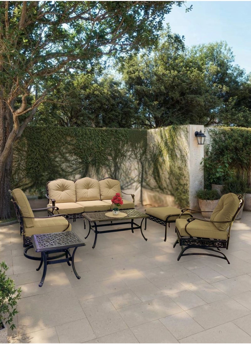 Schondor Furniture - Athens Sofa Set | 6 Seaters |Outdoor Furniture | Outdoor Dining Set | Tables & Chairs | Made in Aluminum Cast | Patio | Garden | Backyards | Perfect for Any Outdoor Space - Image 1
