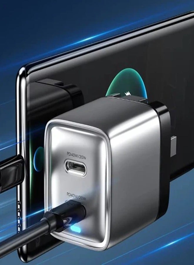 WEKOME Dual Port Fast Charger 40W - USB-C PD UK Standard - Certified for iPhone, Galaxy, iPad, and More - Image 3