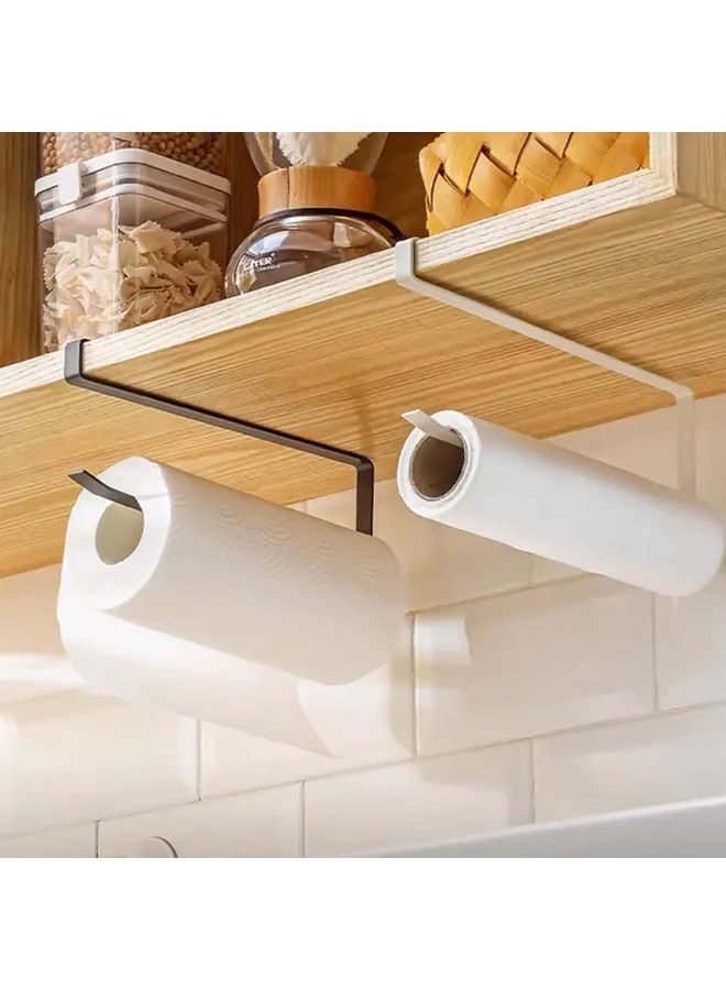 Black Wall Mounted Kitchen Organizer With Foil Wrap Dispenser - Image 1