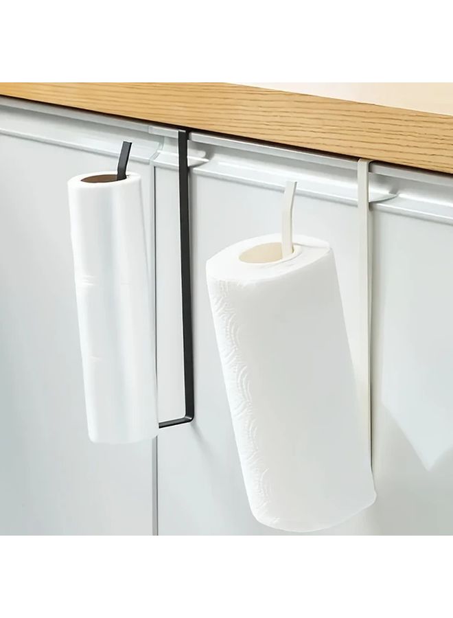 Black Wall Mounted Kitchen Organizer With Foil Wrap Dispenser - Image 4