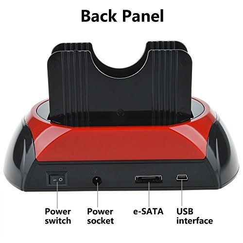 Tccmebius Hard Drive Docking Station, TCC-S862-US USB 2.0 to 2.5 3.5 Inch SATA IDE Dual Slots External Enclosure with All in 1 Card Reader and USB 2.0 Hub for 2.5" 3.5" IDE SATA I/II/III HDD SSD - Image 5