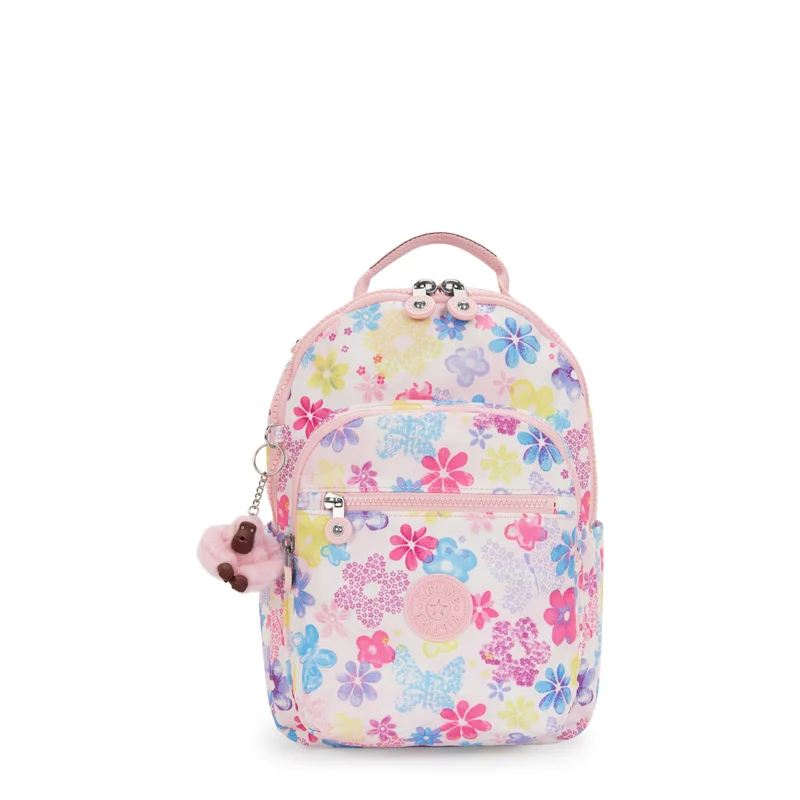 Kipling  Seoul S Flower Stamp Small Backpack (with Tablet Compartment) I5357-8EM
