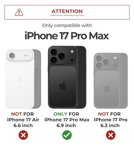 Dexnor for iPhone 17 Pro Max Case 2 Front Frame Builtin Flip Camera Cover Kickstand Compatible with MagSafe HeavyDuty Shockproof Portection Case with Screen Protector 69 inch Black - Image 3