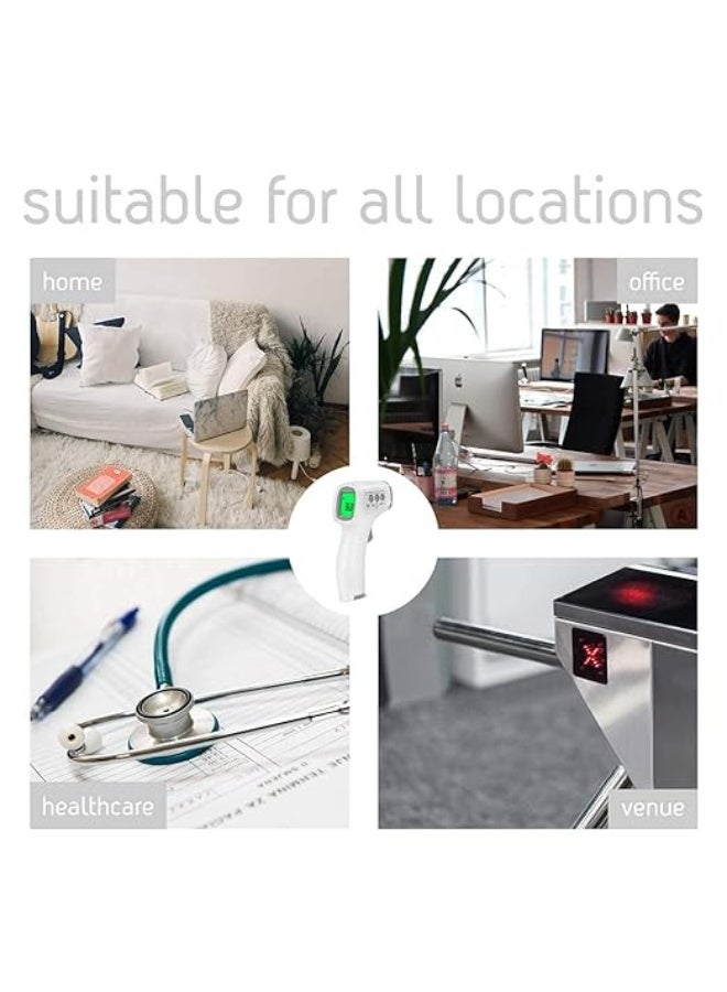 مقياس حرارة رقمي بالأشعة تحت الحمراء بدون تلامس - شاشة LCD بثلاثة ألوان للإنذار بالحمى - دقة عالية وآمن للبالغين والرضع - Image 2