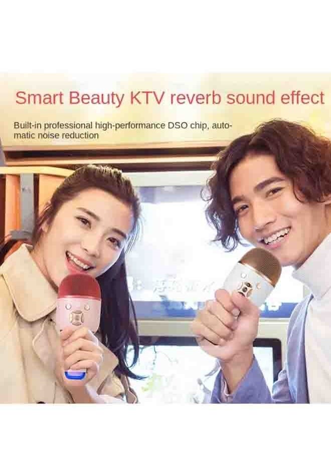 Bluetooth Wireless Microphone Audio Integrated Home Karaoke Pink