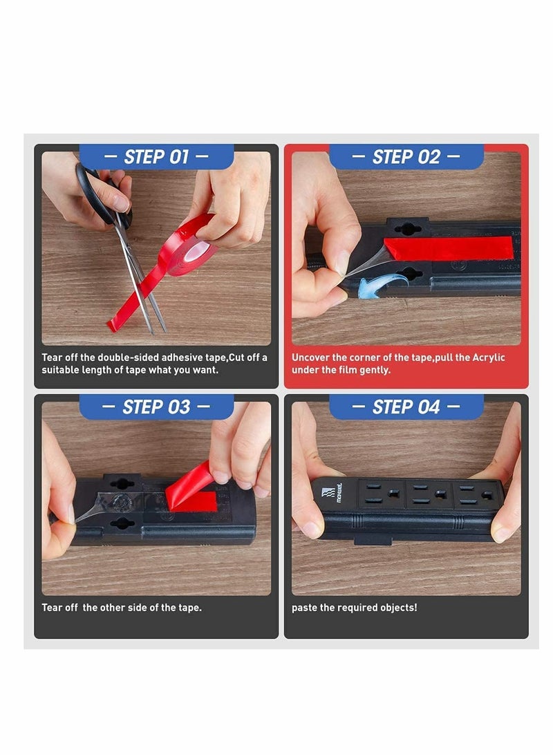 SYOSI Acrylic Double Sided Adhesive Tape, Removable, Waterproof Clear Heat Resistant High Bond Tape For Car Decor, Wall, Glass Mounting Electronics Repair Tape (2 Rolls, 1MM Thick, 3 Meters Long) - Image 4