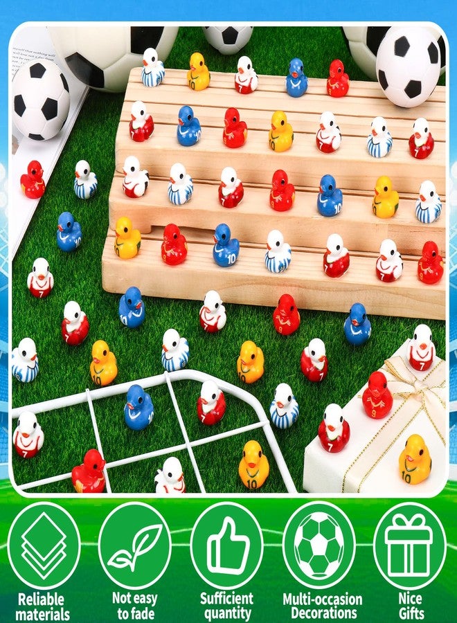 Zenoble 120 Pcs World Soccer Cup Duck 6 Style Mini Resin Ducks Small Player Ducks Little Soccer Figures for Football Party Favors Sports Team Gifts Players Fans - Image 2