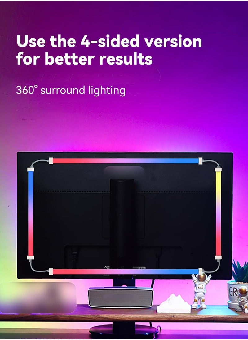 Joshberg 24 Inch Monitor LED Backlight,LED Strip Lights That Sync with Screen Color or Music,RGBIC Computer Light Bar Behind Monitor，LEDs for Desk Gaming，USB Interface,Software Control  - Image 3