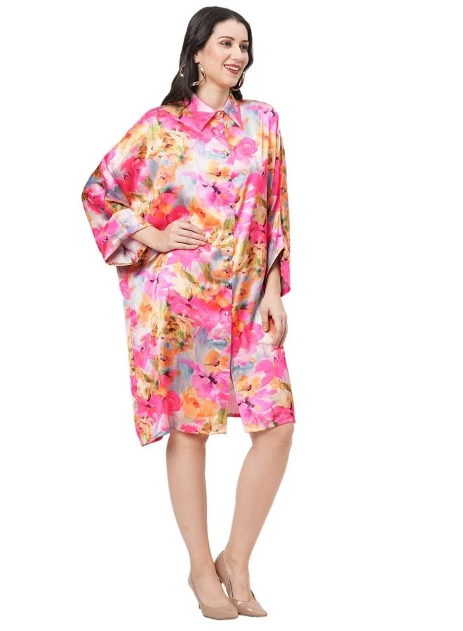 #بي قميص مطبوع بقصة مريحة