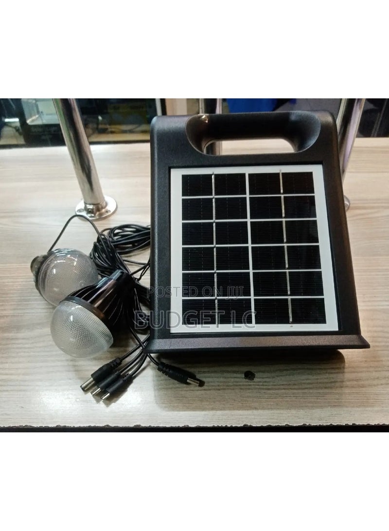Solar Power System with a Flashlight, 2 Bulbs and a Mobile Charger Outlet, Suitable for Camping and Trips - Image 2