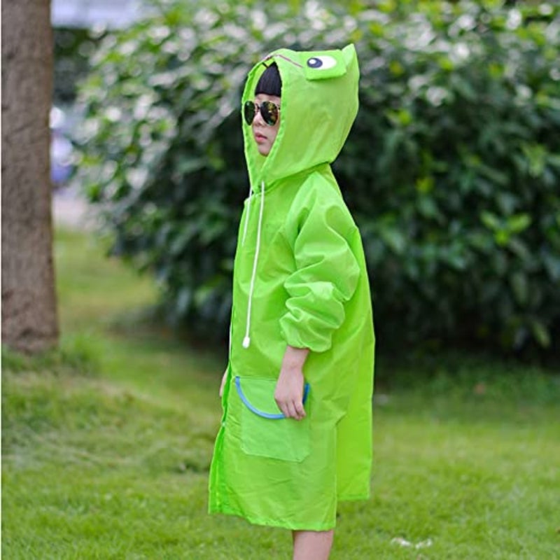 DMN DHT Waterproof Rain Suit, 3D Cartoon Hooded Lightweight Raincoat, Windproof for School, Garden, Travel, Outdoor Play - Image 3