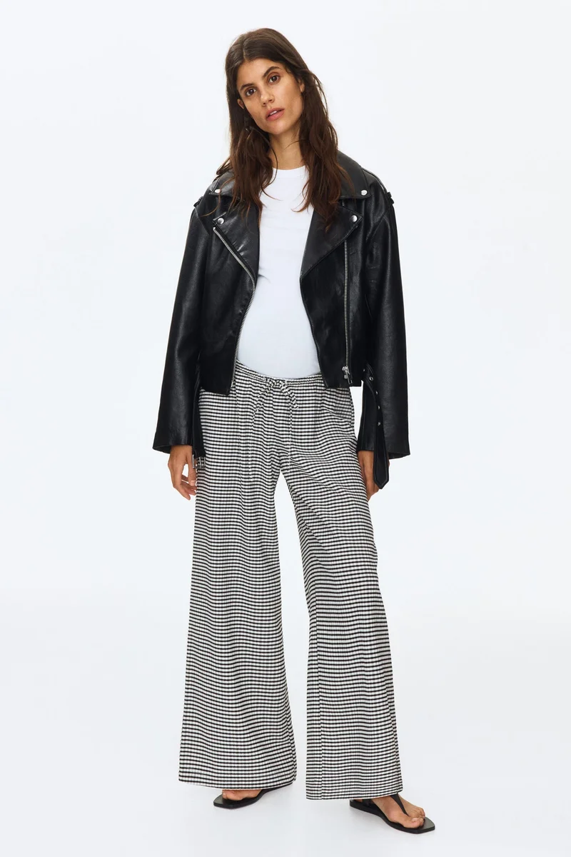 H&M MAMA Textured drawstring trousers